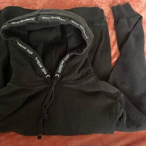 Supreme Embroidered Black Sweatshirt